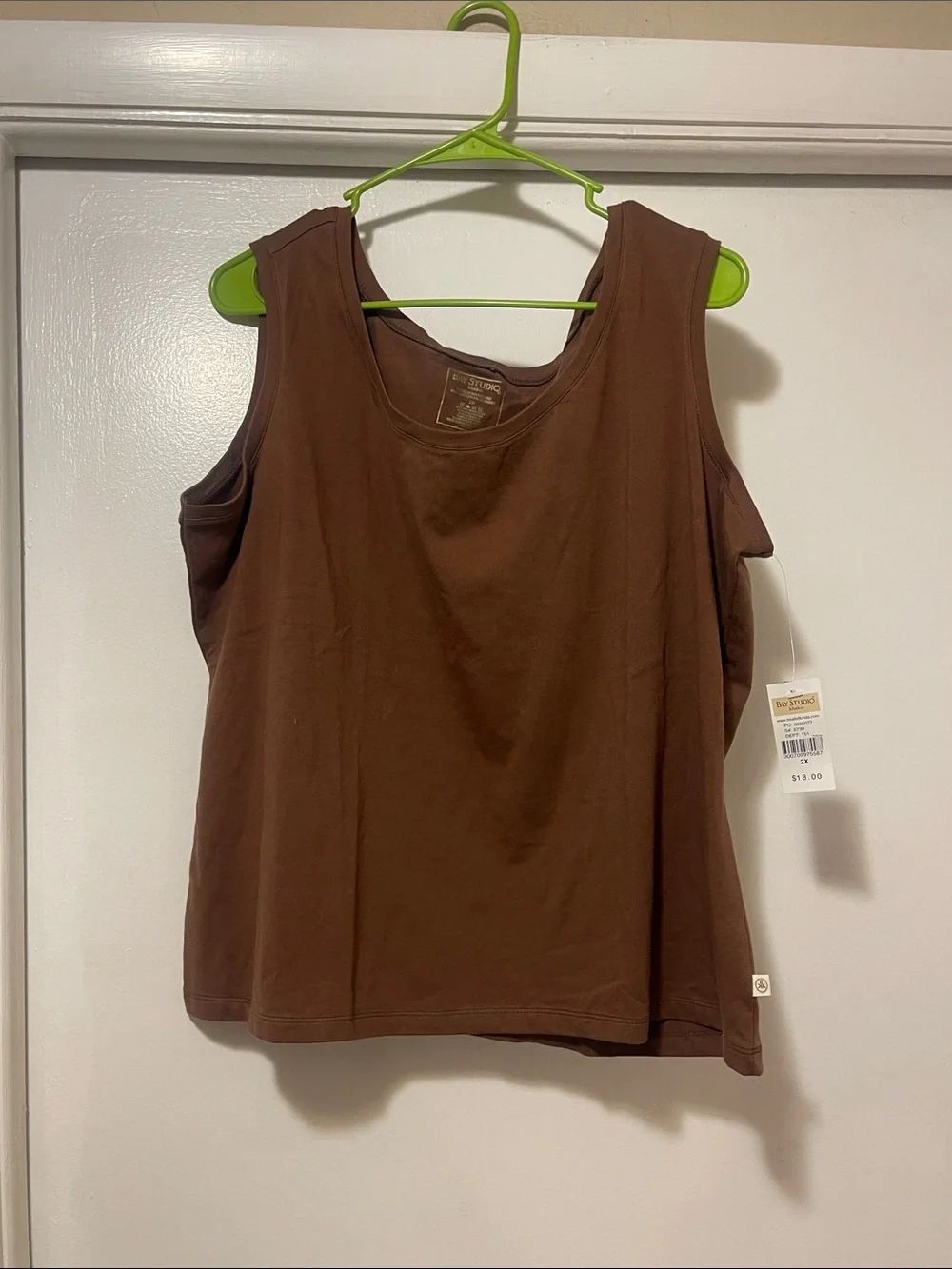 Bay Studio Brown Scoop Neck Tank Top size 2X NWT